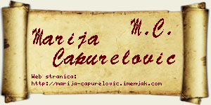Marija Capurelović vizit kartica